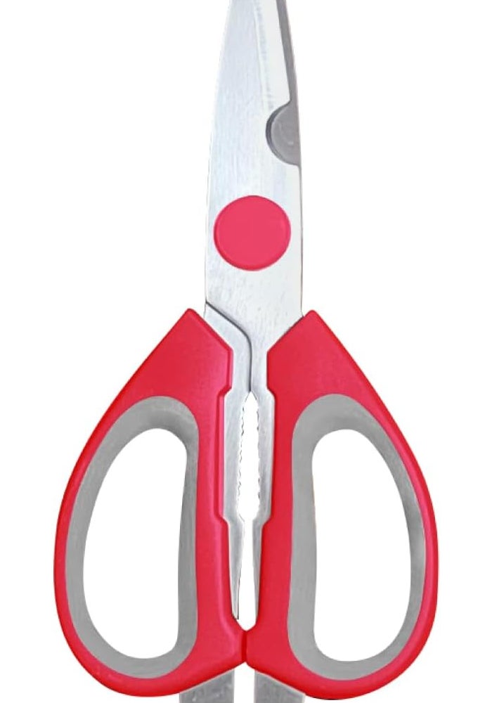 Kitchen Master Heavy-Duty Bone Shears - NSF Ready for Raw Meat, Red - Image 1